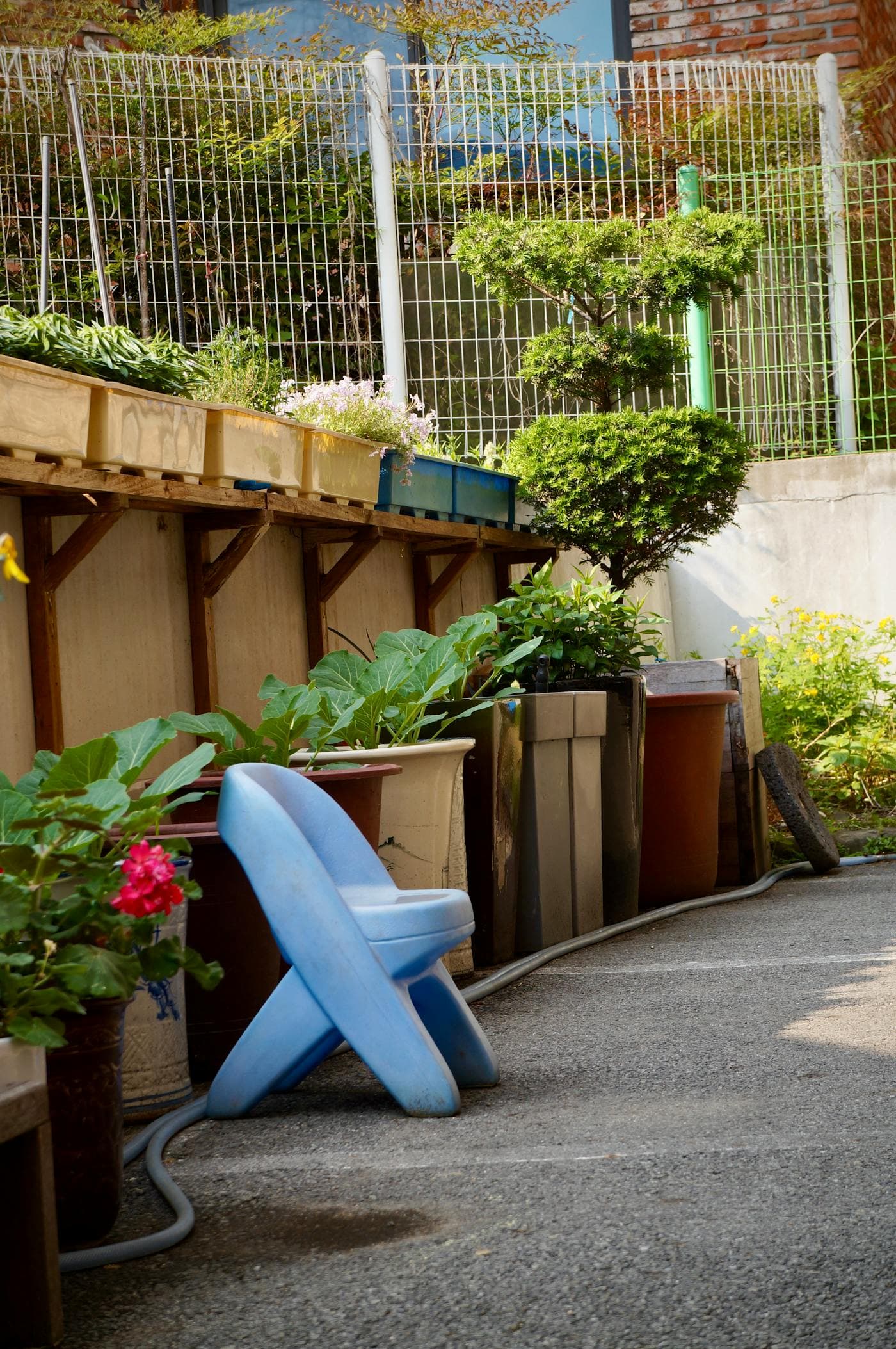 Espace extérieur avec mobilier d'appoint