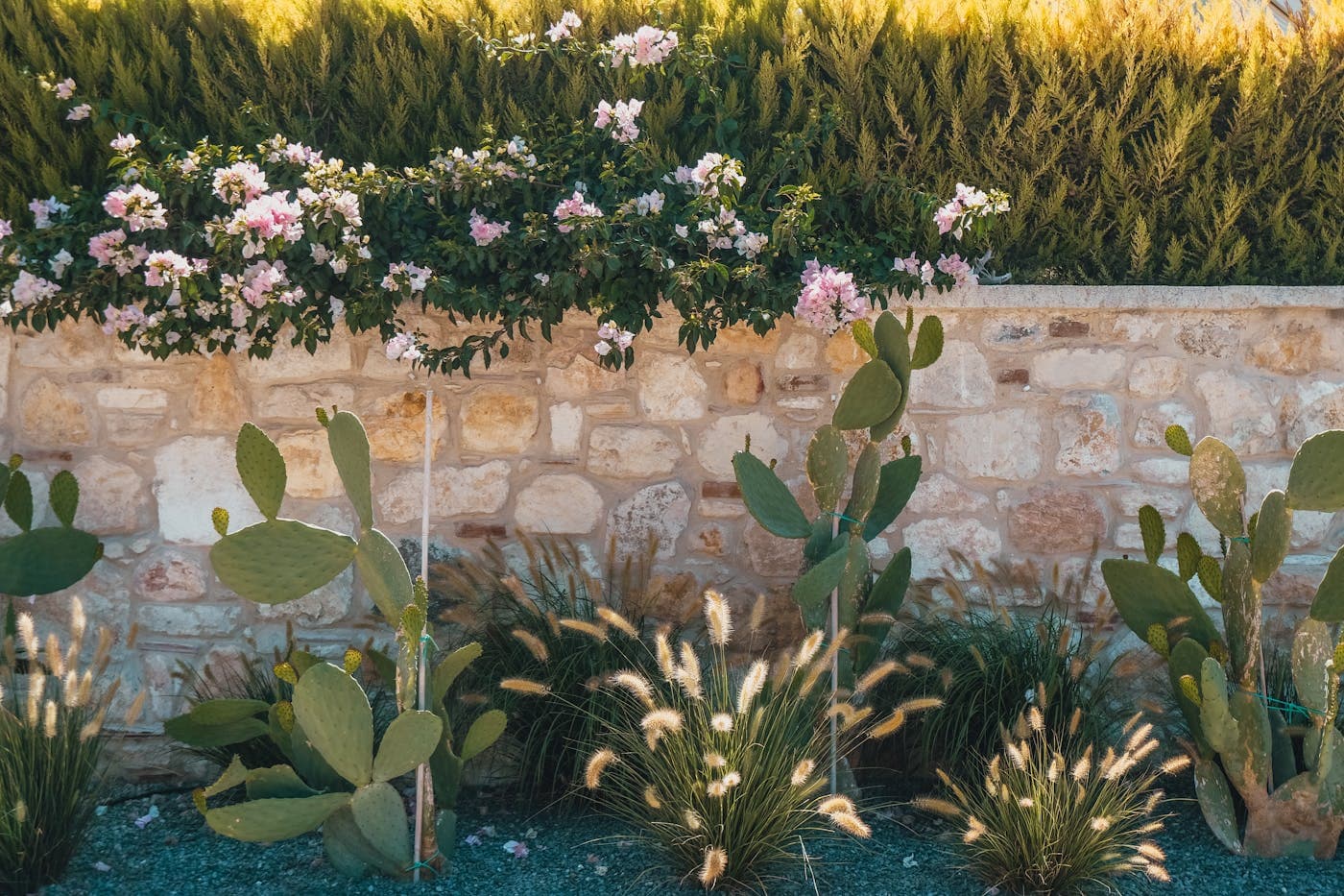Mur de pierre naturelle dans aménagement